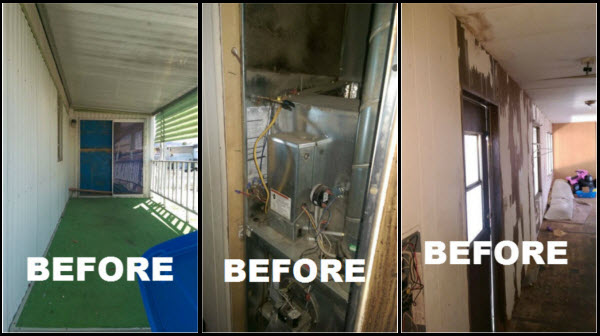 before pictures mobile home repair